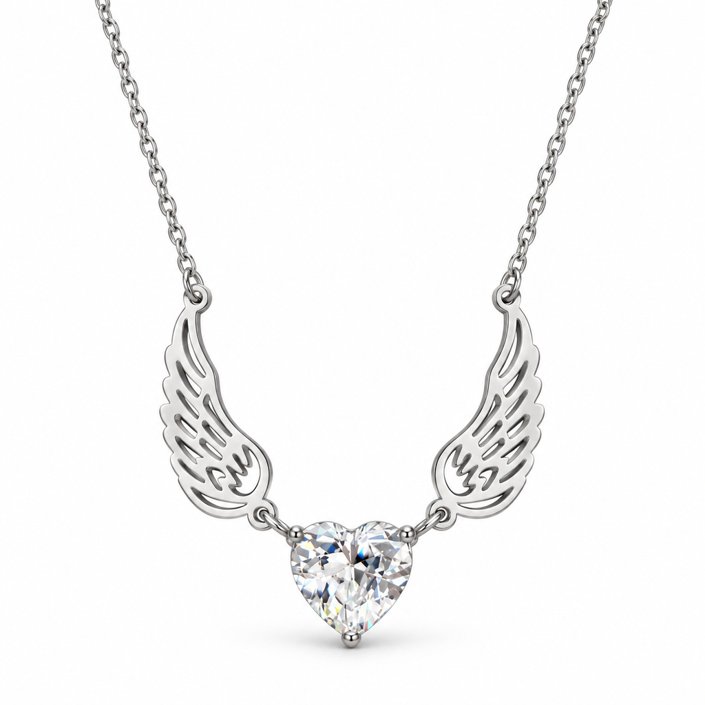 Collana Cuore Alato | 40cm | in acciaio inox