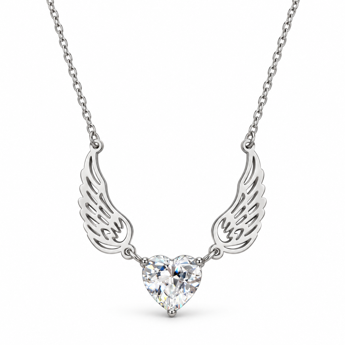Collana Cuore Alato | 40cm | in acciaio inox
