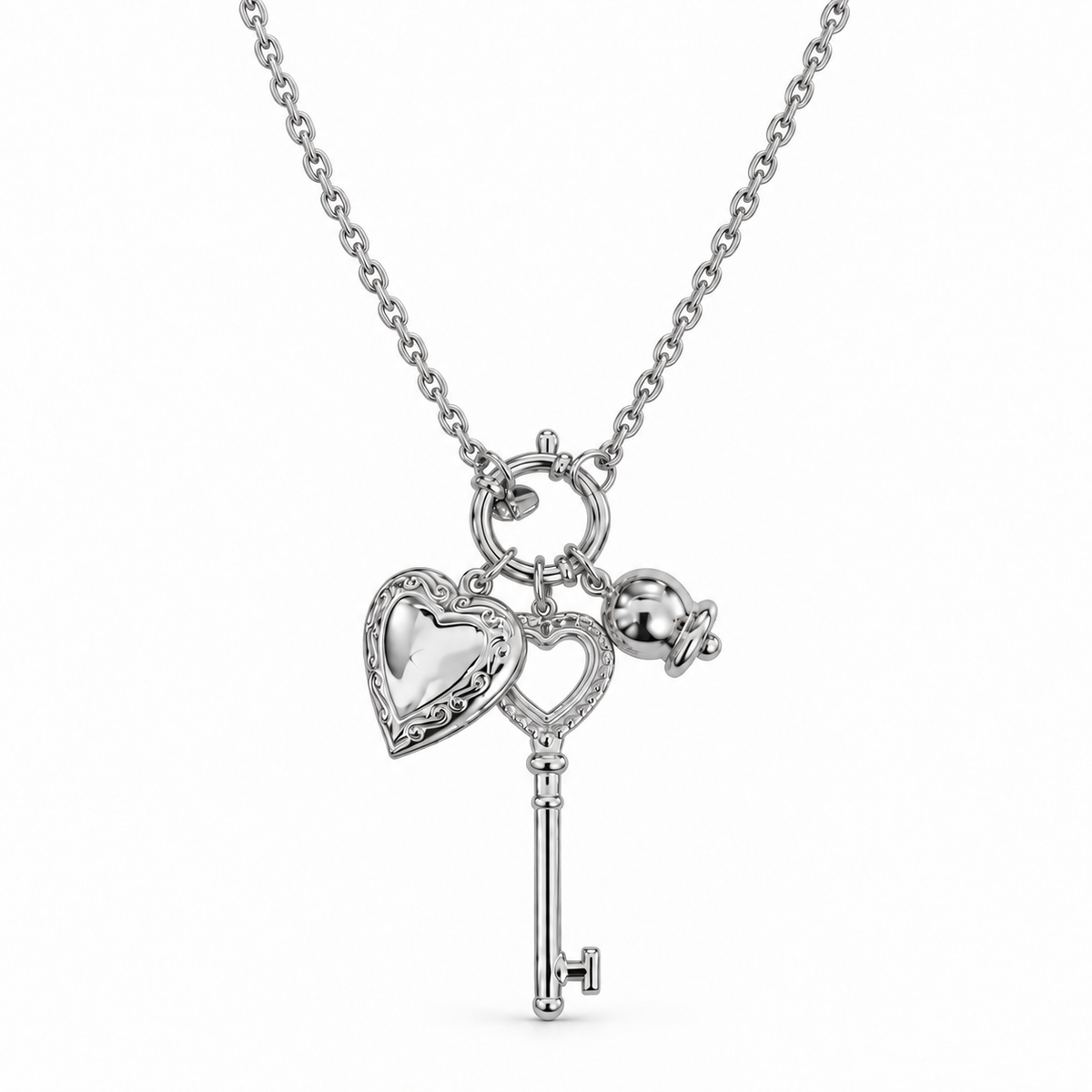 Collana Chiave del Cuore | 78cm | in acciaio inox