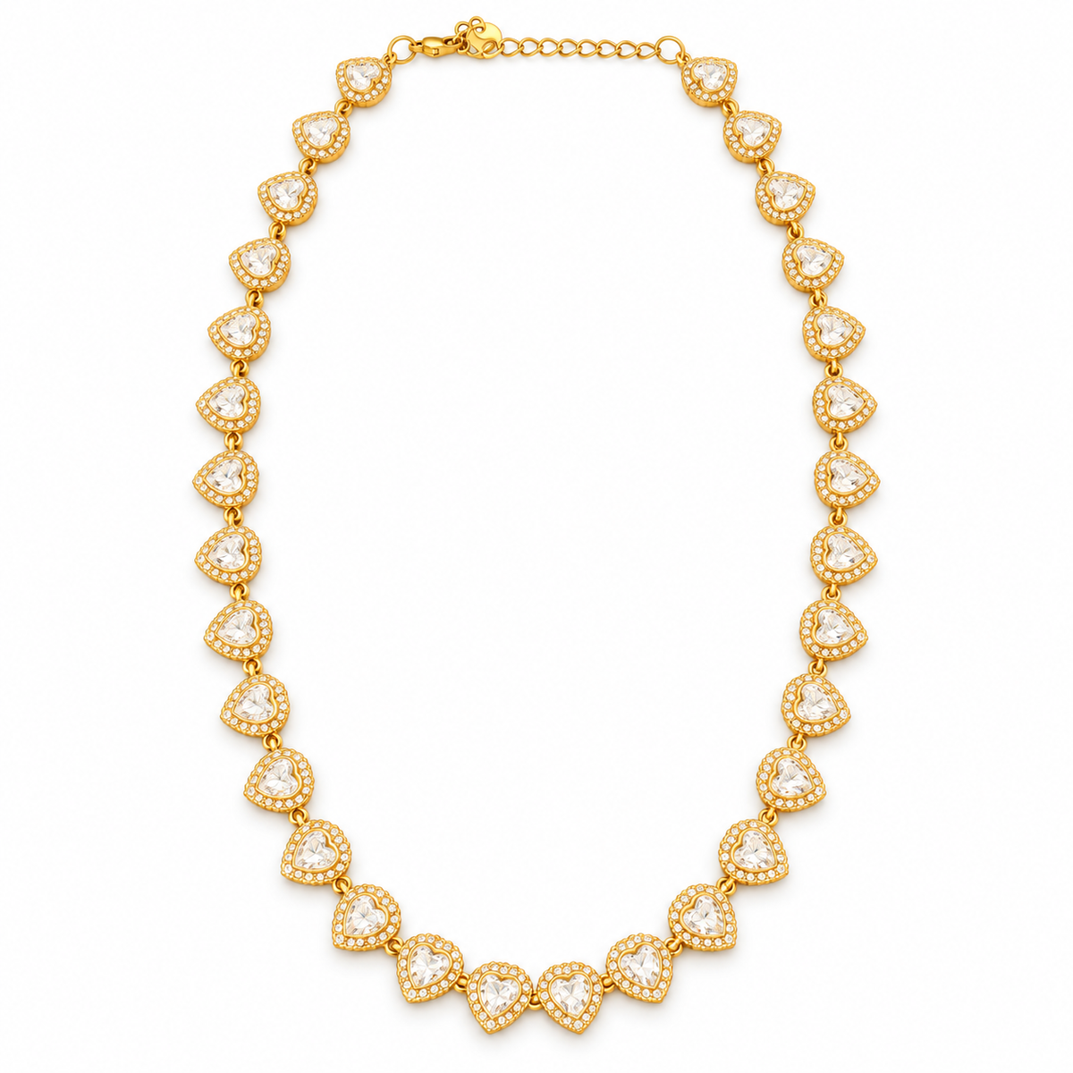 Collana Catena di Cuori  45CM  in acciaio inox