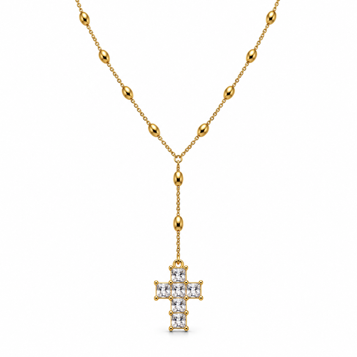 Collana Fede Celeste | in acciaio inox