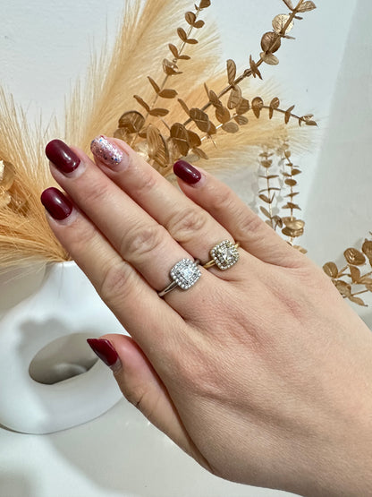 Anello con zirconi luminosi regolabili acciaio inox (A36)