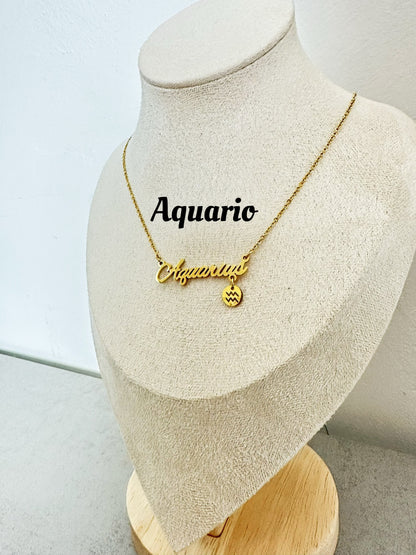 Collane zodiacali in acciaio inox (CZ1)lunghezza 45cm