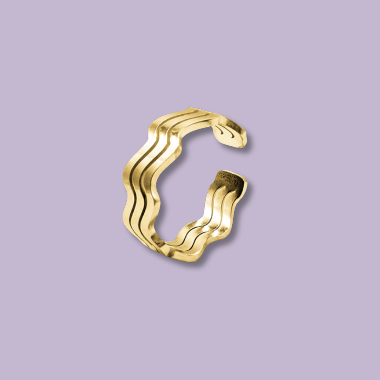 (A172)Anello tre fascie ondulato