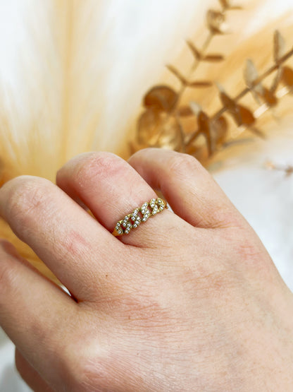 Anello con strass forma catena regolabile acciaio inox (A4)