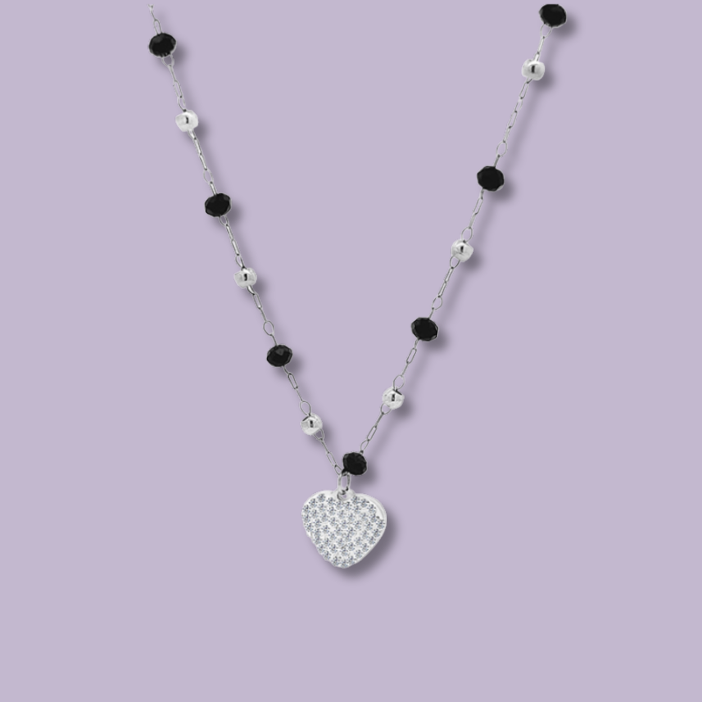 (C313)Collana pepite con cuori