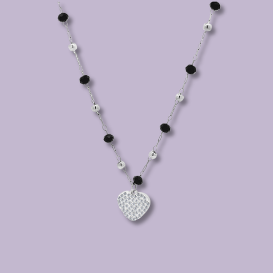 (C313)Collana pepite con cuori