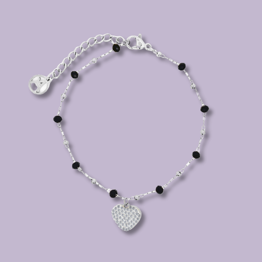 (B178)Bracciale pepite con cuori