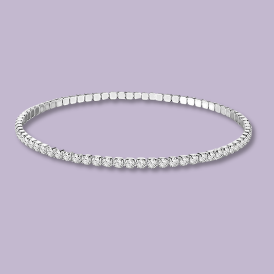 (B169)Bracciale tennis elastico un acciaio inox