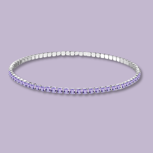 (B167)Bracciale tennis elastico un acciaio inox