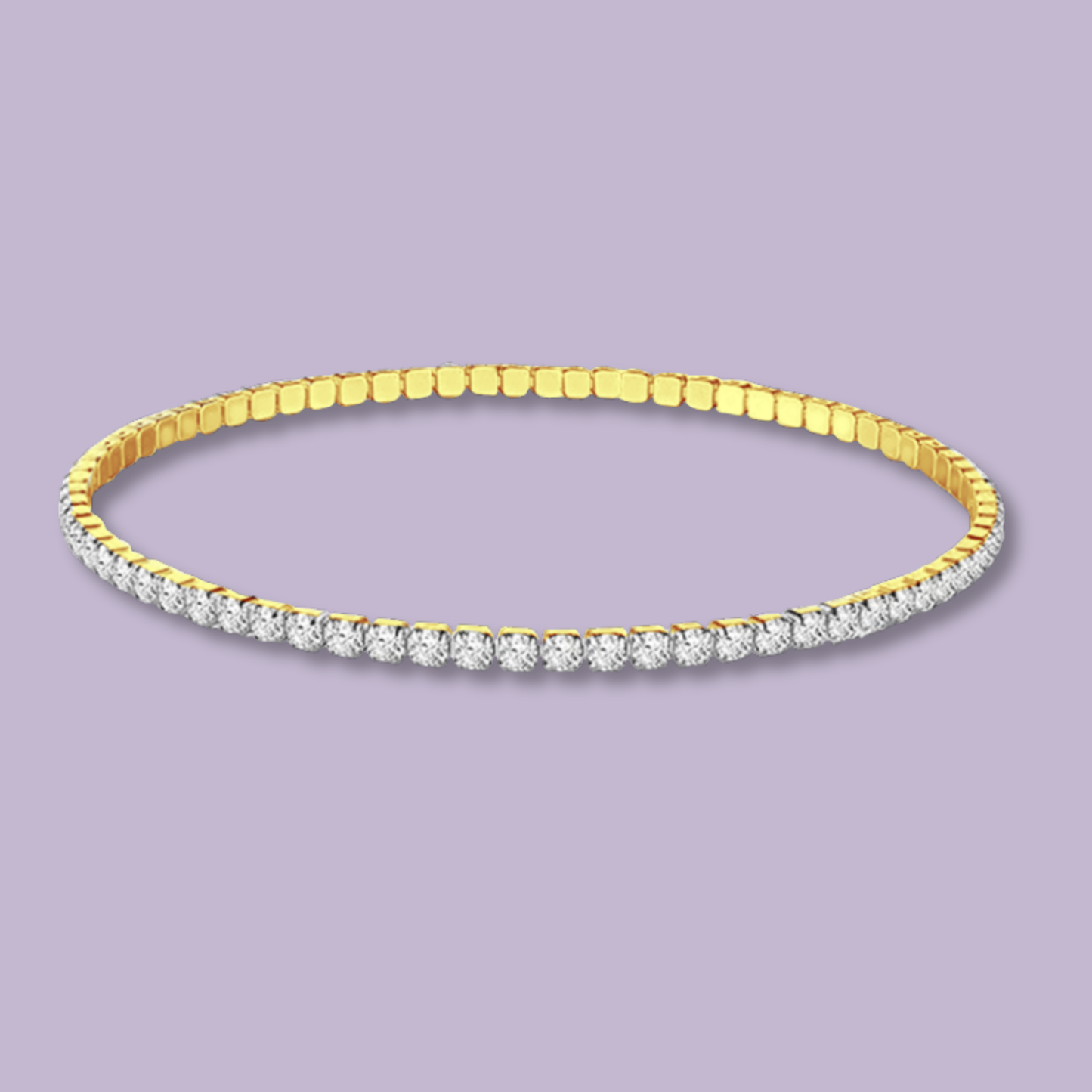 (B170)Bracciale tennis elastico un acciaio inox