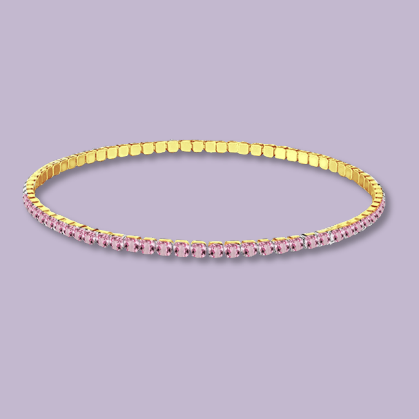 (B166)Bracciale tennis elastico un acciaio inox