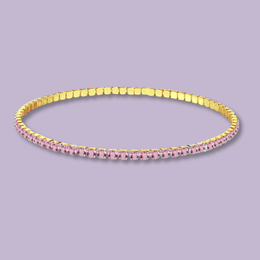 (B166)Bracciale tennis elastico un acciaio inox