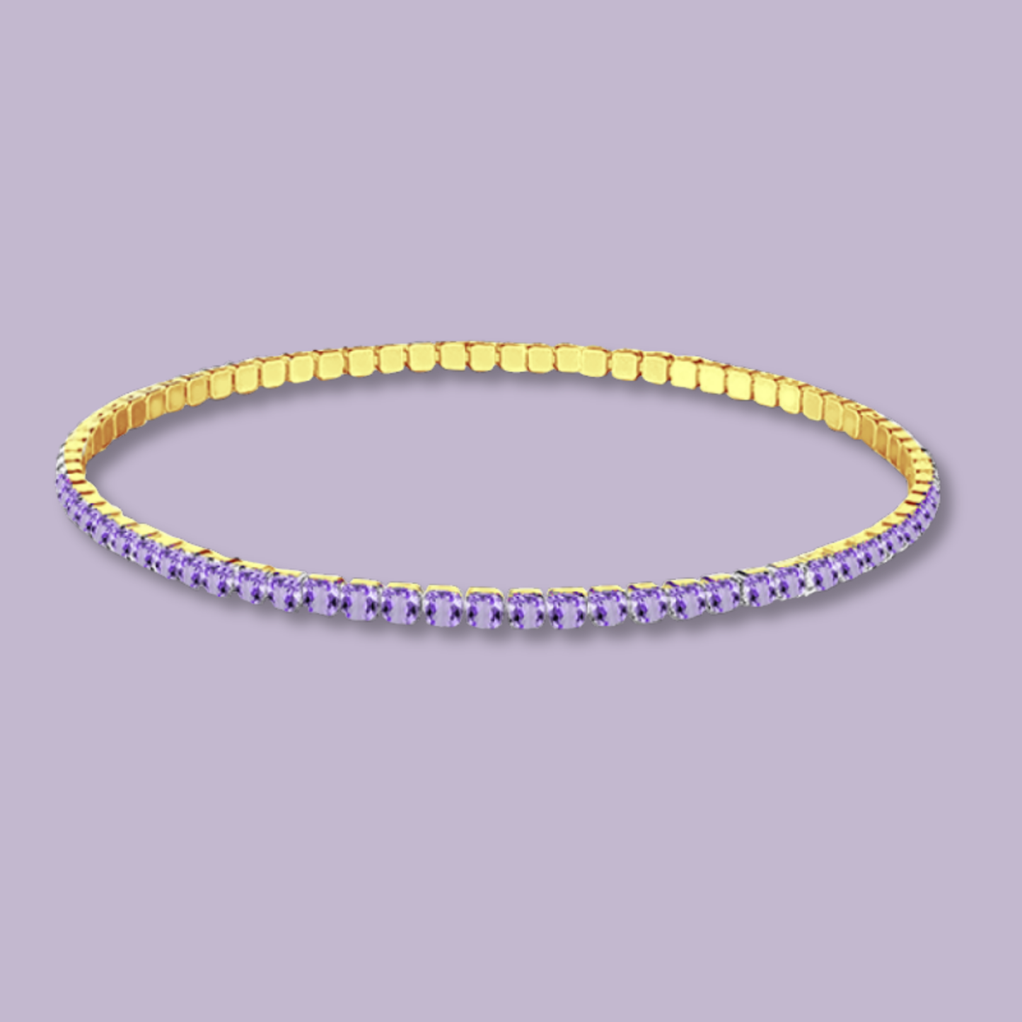 (B168)Bracciale tennis elastico un acciaio inox