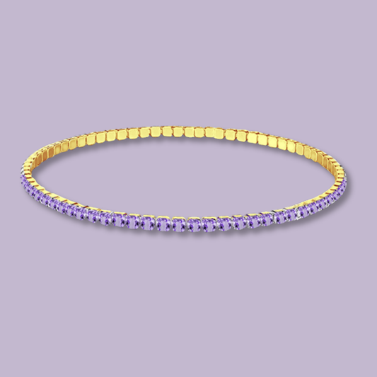 (B168)Bracciale tennis elastico un acciaio inox