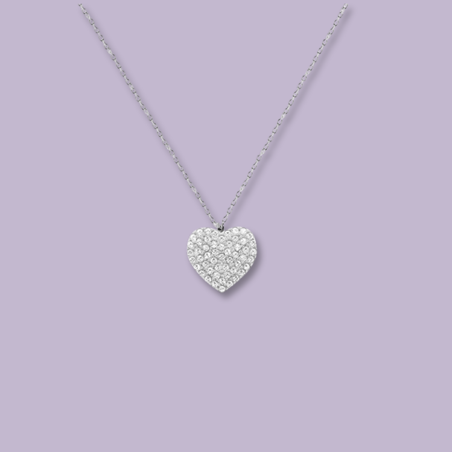 (C279)Collana cuore pave' in acciaio inox