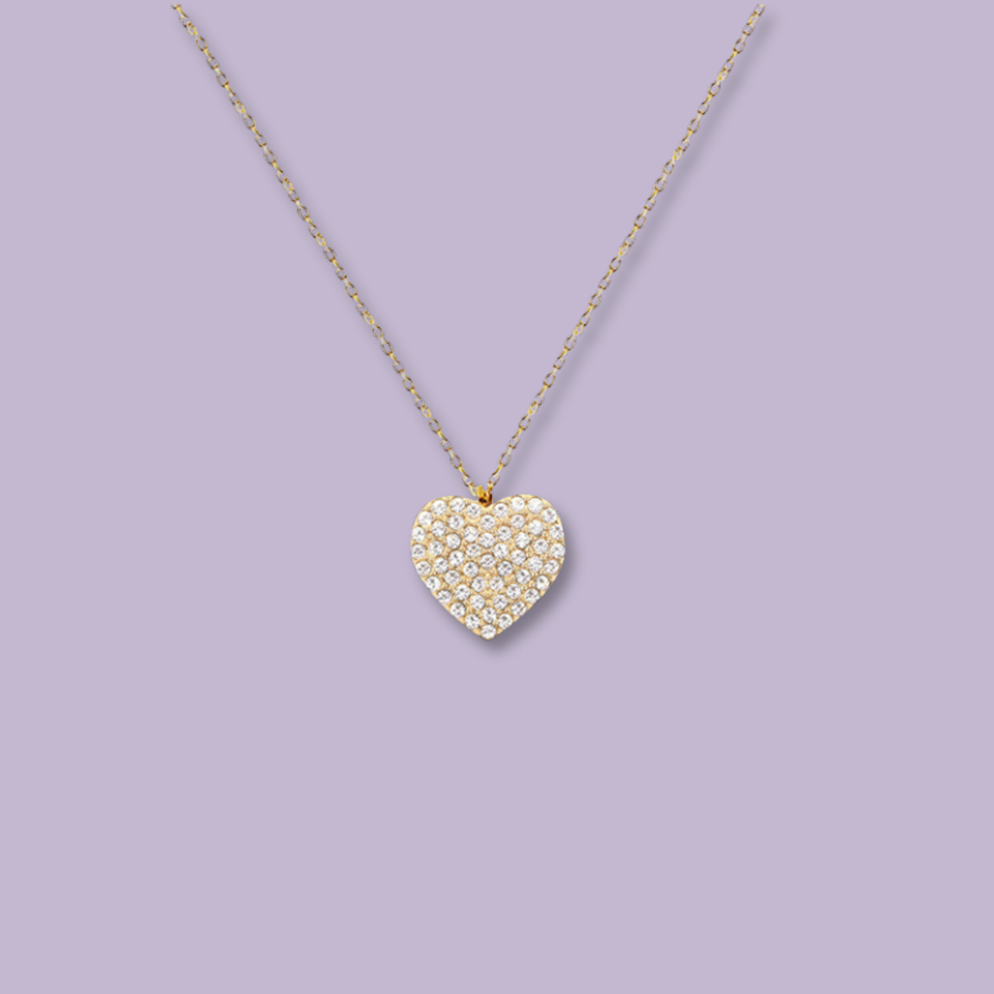 (C279)Collana cuore pave' in acciaio inox