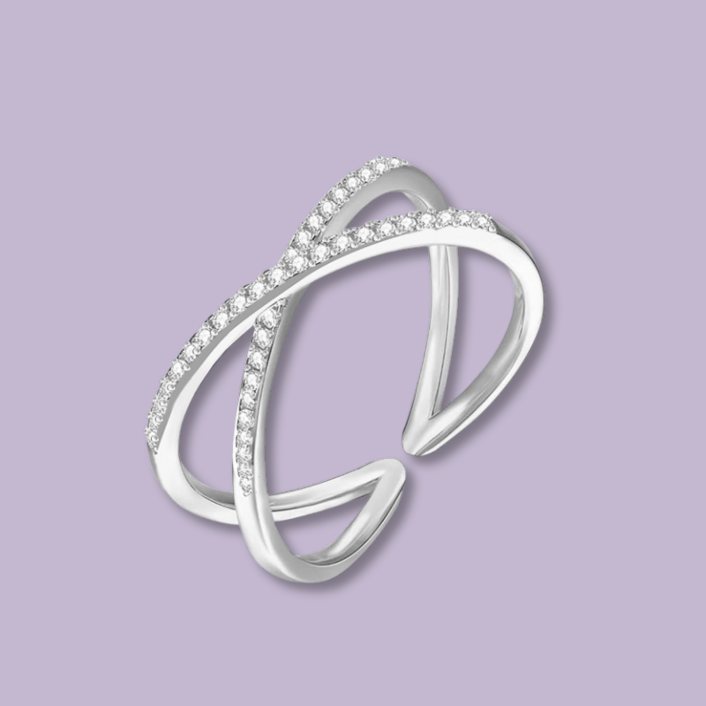 (A157)Anello X con pave'