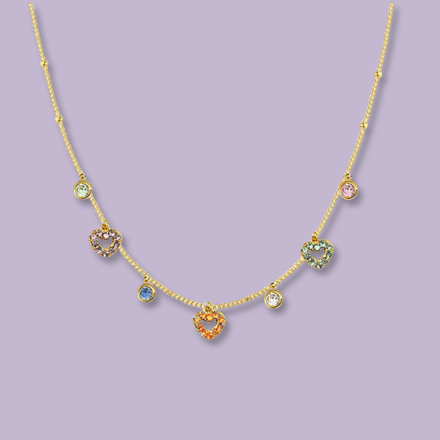 (C282)Collana mini cuoricini in acciaio inox