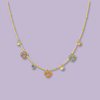 (C282)Collana mini cuoricini in acciaio inox