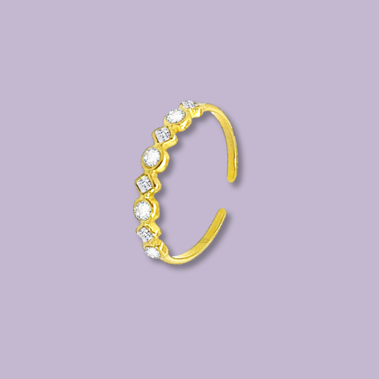 (A156)Anello fedina con brilantini