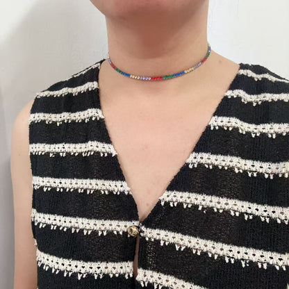 (C274)Collana tennis colorata semirigida