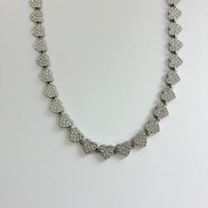 (C364)Collana a cuori con zirconi scintillanti