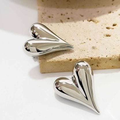 (O206)Orecchini Donna Minimal Cuore Argento