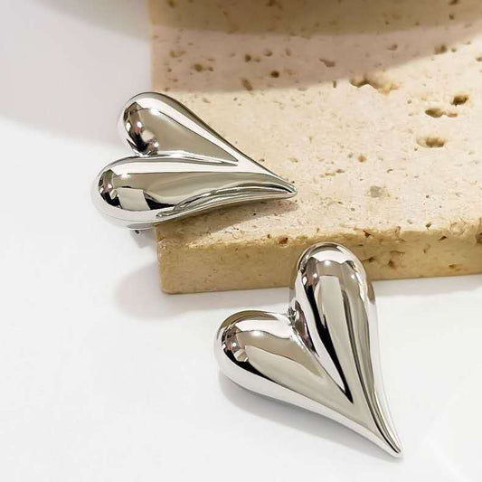 (O206)Orecchini Donna Minimal Cuore Argento