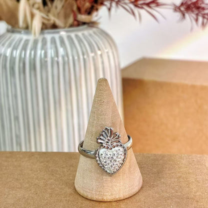 Anello Cuore Sacro Brillante