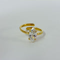 Anello aperto “Luce Navette” | regolabile | in acciaio inox