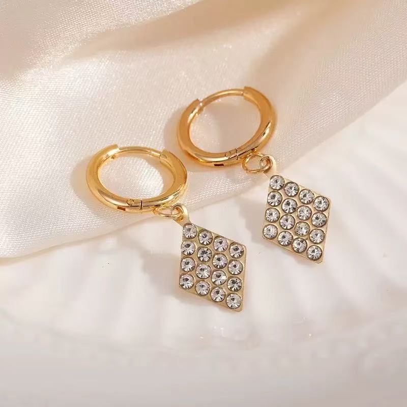 [Offerte] Orecchini "Geometria Brillante" rombo – Pendenti a Losanga con Micro-Pavé