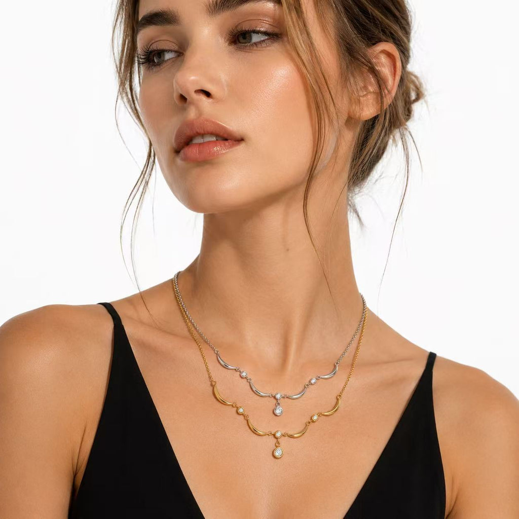 Collana  Mezzaluna | in acciaio inox