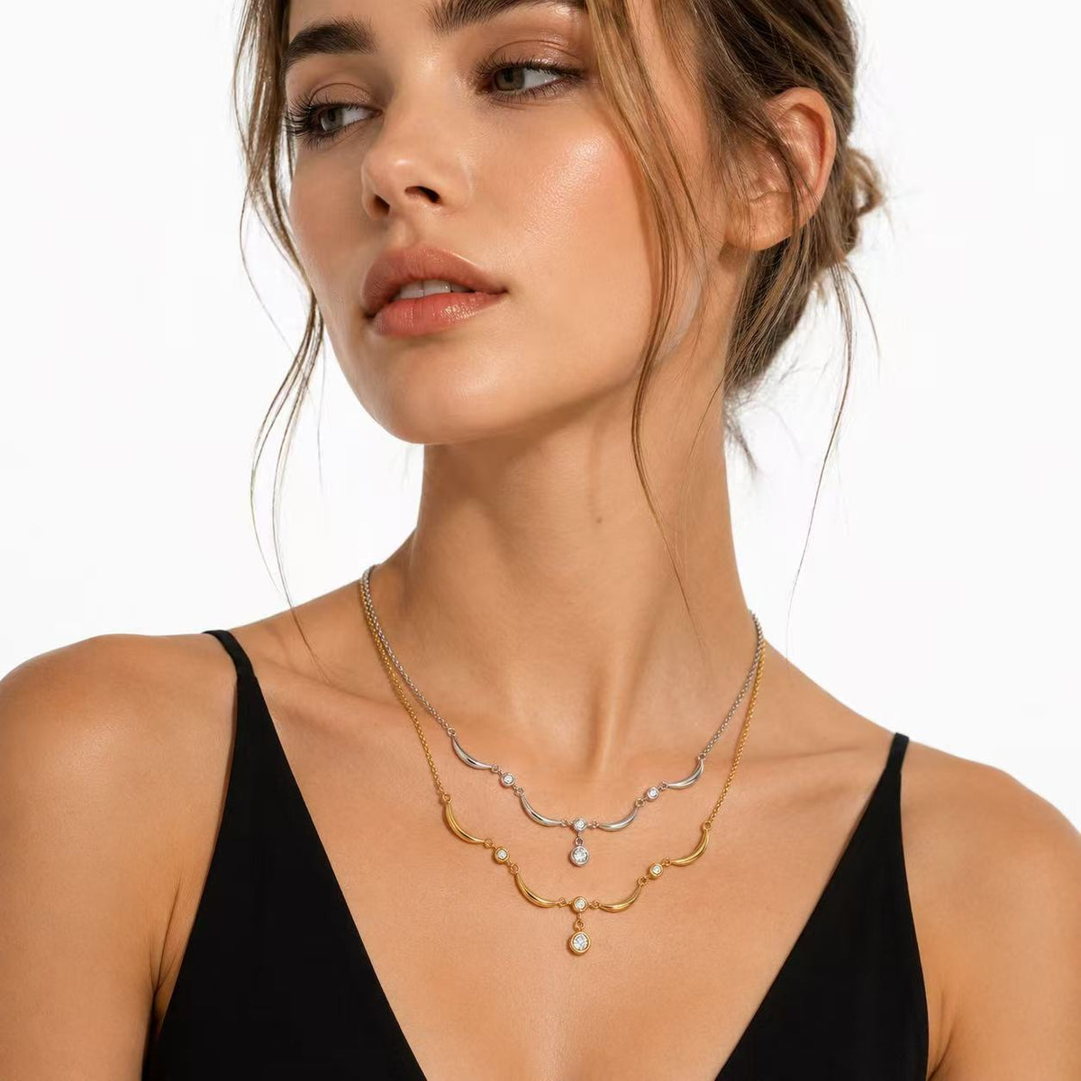 Collana  Mezzaluna | in acciaio inox