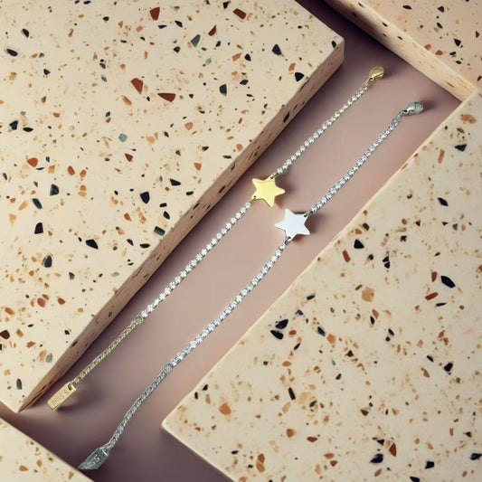 (B176)Bracciale tennis stella
