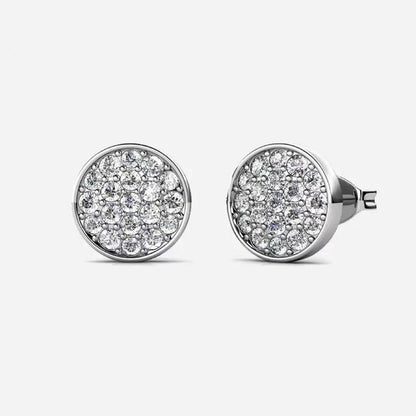 Orecchini "Pavé Celeste" – Bottoni Brillanti in Acciaio