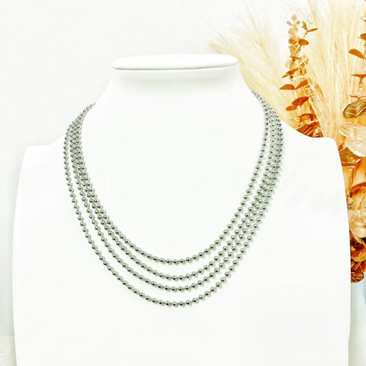 Collana “Strati di Perline” – Eleganza Semplice in Linee Sovrapposte