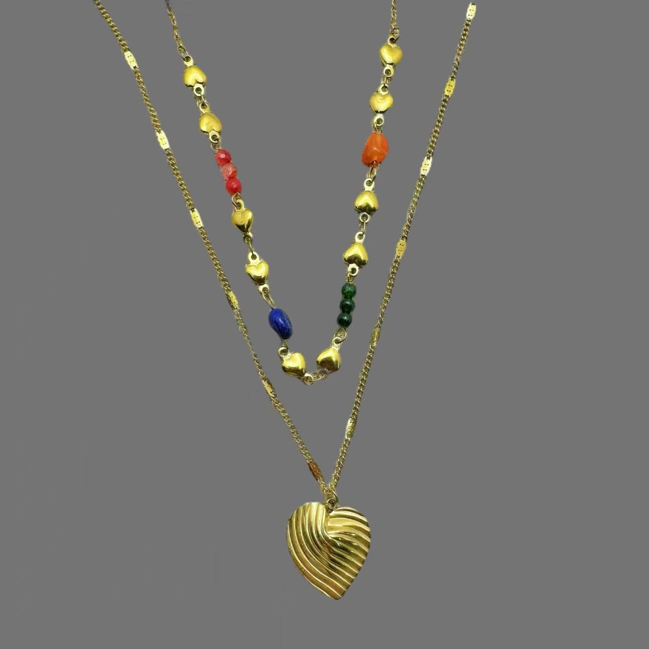 (C319)Collana doppio cuore