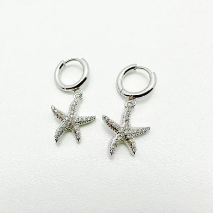 (O082)Orecchini hoop stelle in acciaio inox