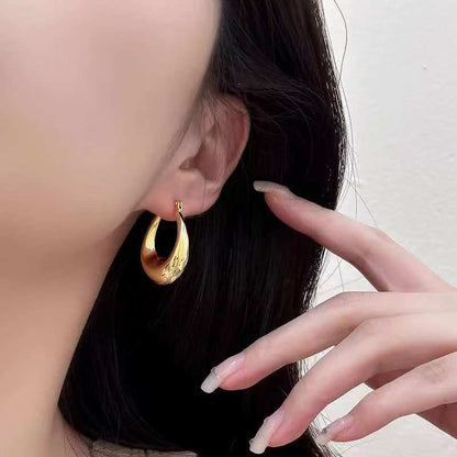 (O212) Orecchini Donna Cerchio Oro Lucido