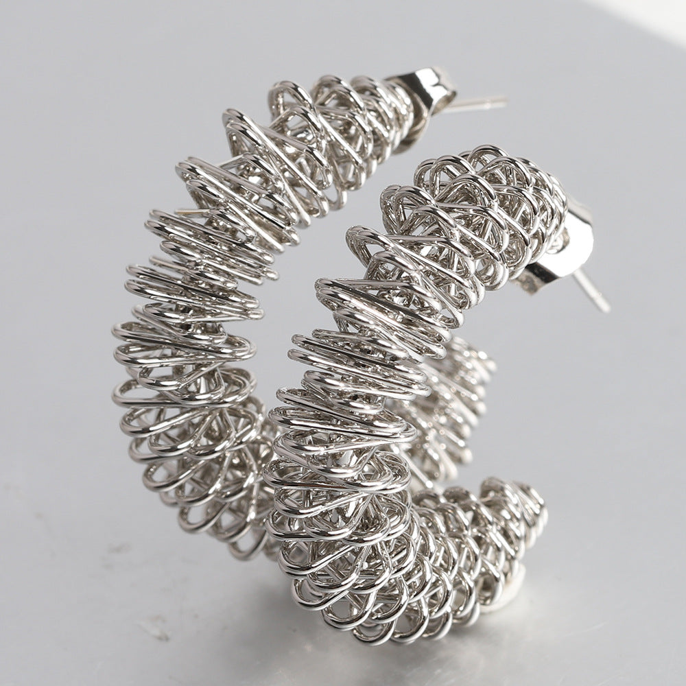 (O219)Orecchini Donna Cerchio a Spirale