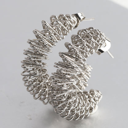 (O219)Orecchini Donna Cerchio a Spirale