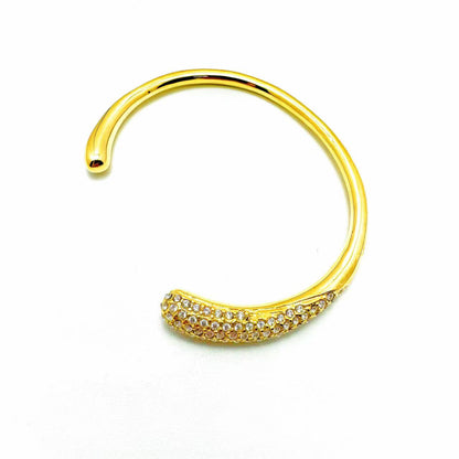 (B156)Bracciale rigido strass in acciaio inox