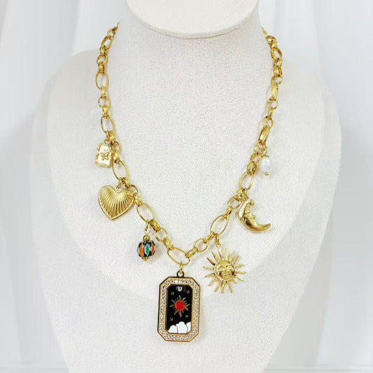 (C226)Collana pendenti in acciaio inox