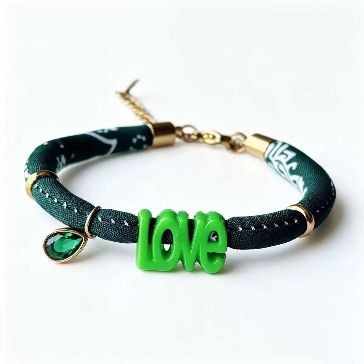 Bracciale Love | Stoffa | con gancio in acciaio inox