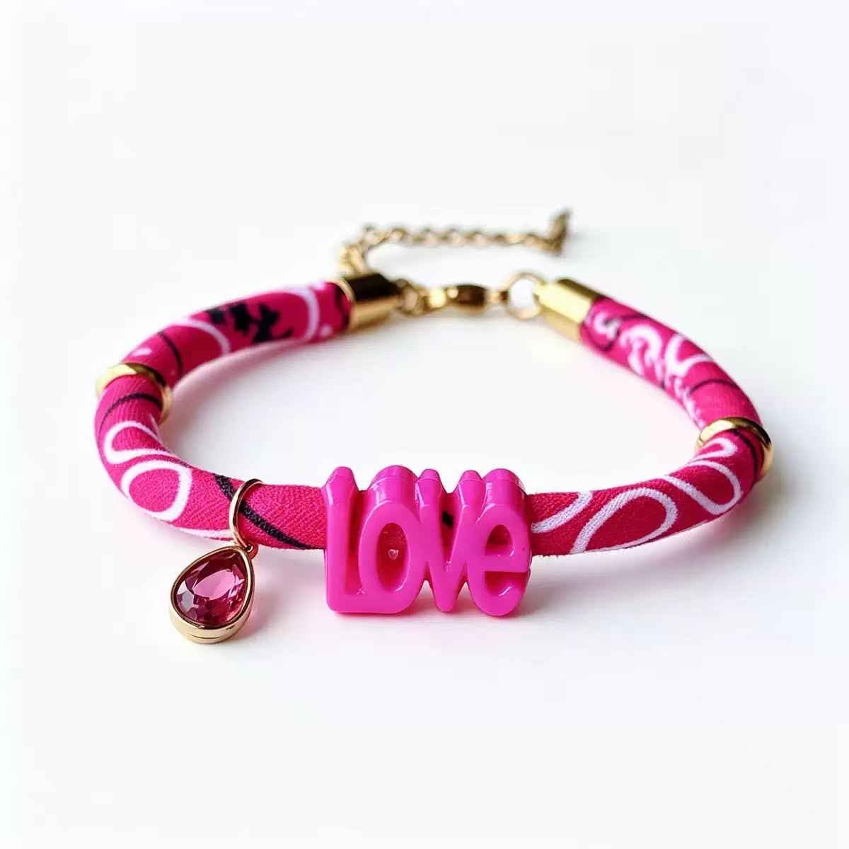 Bracciale Love | Stoffa | con gancio in acciaio inox