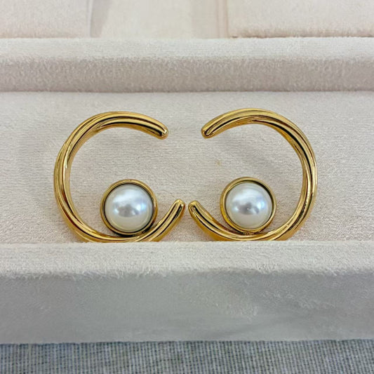 Orecchini Pearl Circle