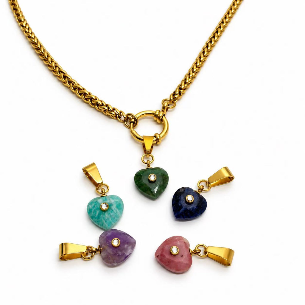 Collana Stone Heart in acciaio inox