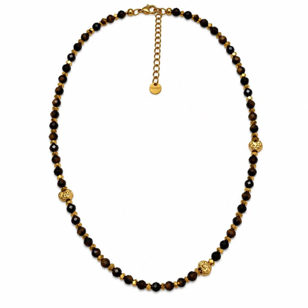 Collana Ritmo di Cuori | pepite con le Pietre naturali | in acciaio inox