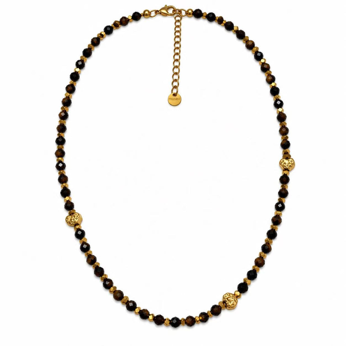 Collana Ritmo di Cuori | pepite con le Pietre naturali | in acciaio inox